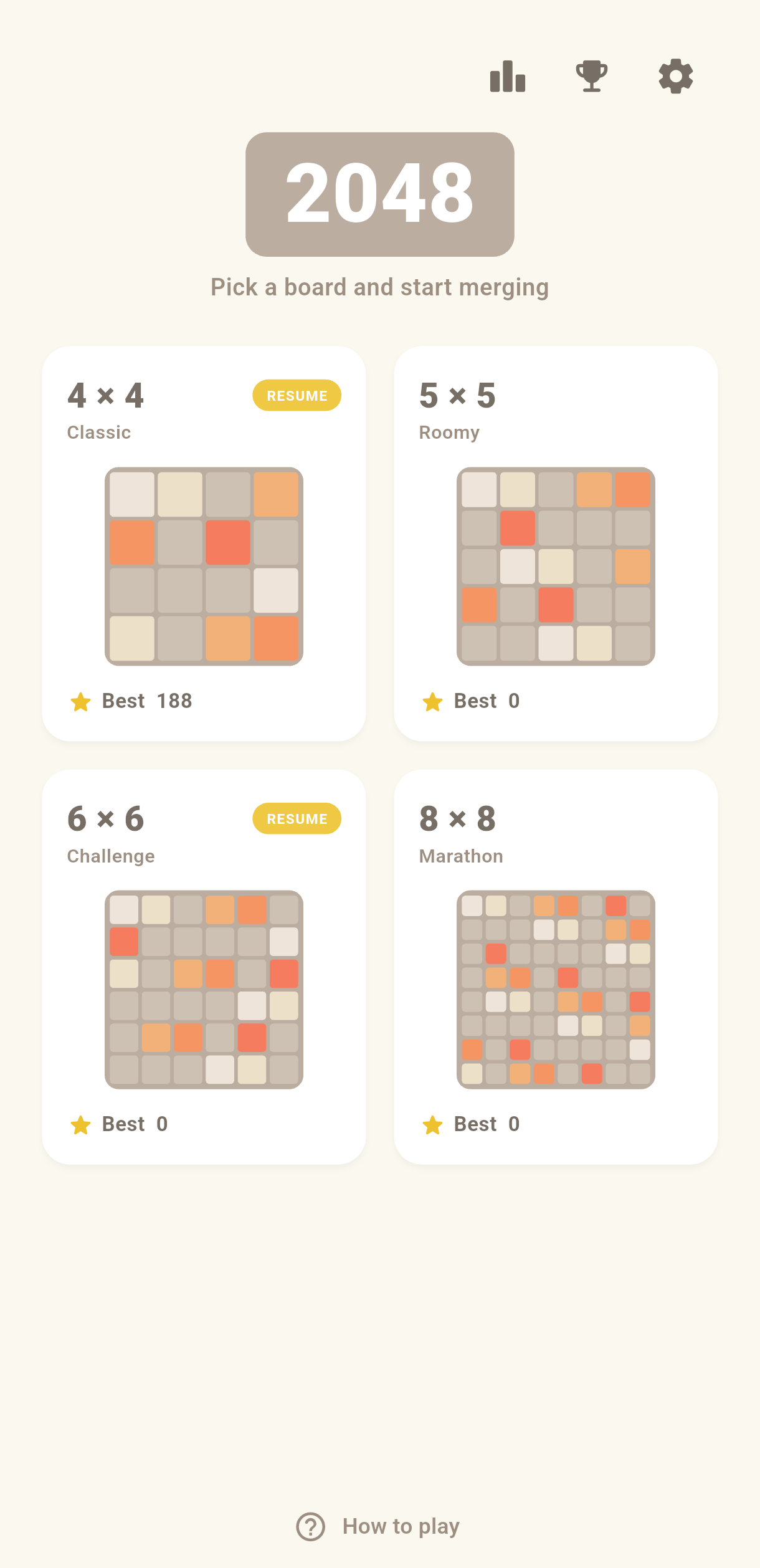 Home — pick a board